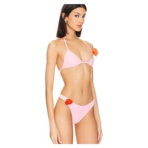 Elegant Pink Bikini with Orange Accents